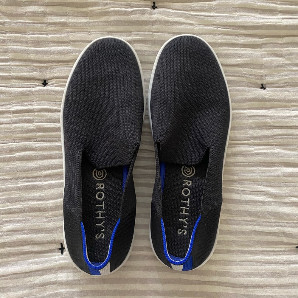 Black Rothy Slip Ons